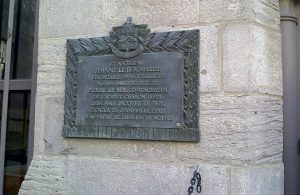 Plaque commémorative du lieu de naissance de Jeanne Le Ber